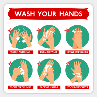 Hand Washing Instructions Poster Sticker